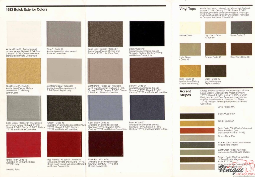 1983 Buick Exterior Paint Chart Page 2